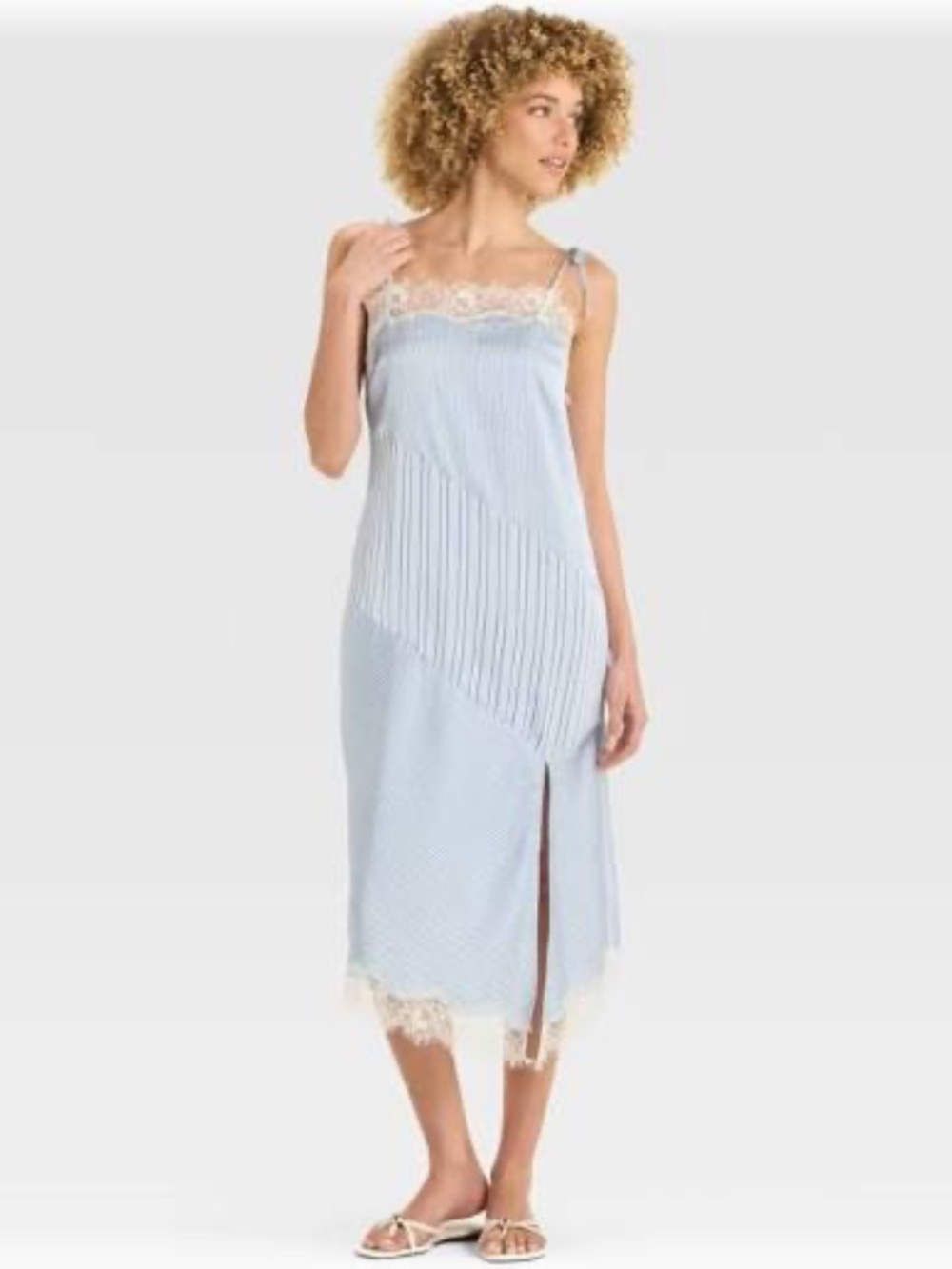 Lace Trim Midi Slip Dress from Future Collective
